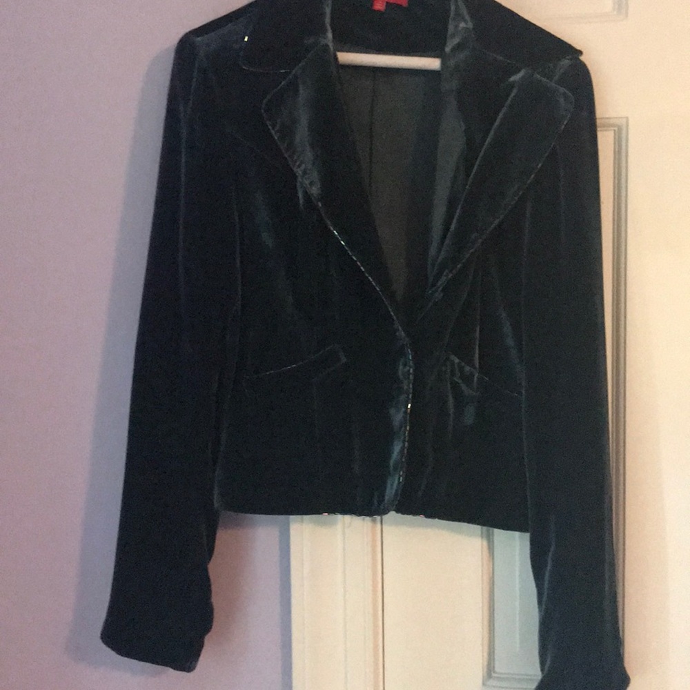 Dark emerald green Velvet cocktail jacket